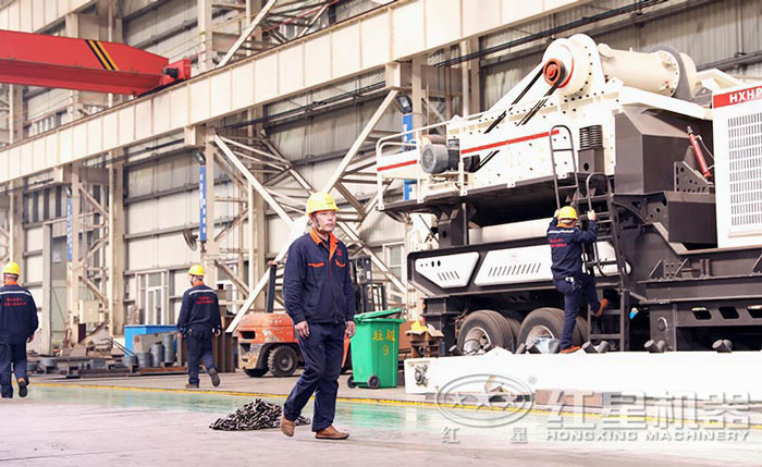 紅星機(jī)器移動(dòng)石子生產(chǎn)線車(chē)間