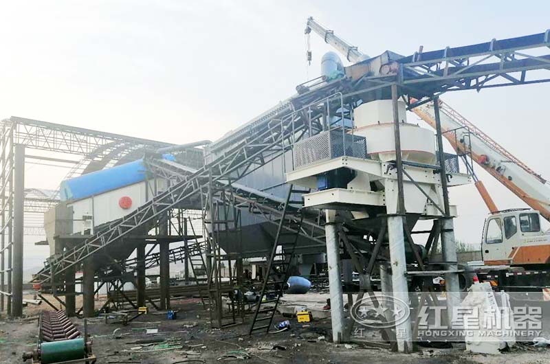 安徽滁州固定式制砂機(jī)生產(chǎn)現(xiàn)場