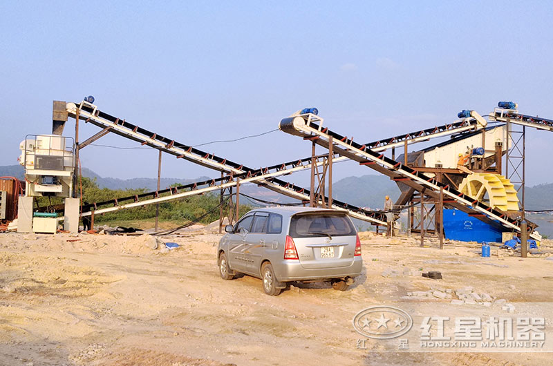 臨夏時產(chǎn)100噸制砂現(xiàn)場